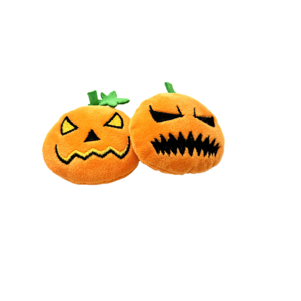 KFX-9446589 Halloween Pumpkin Cat Toy - Bite-Resistant Plush Molar Relief Stuffy for Pets