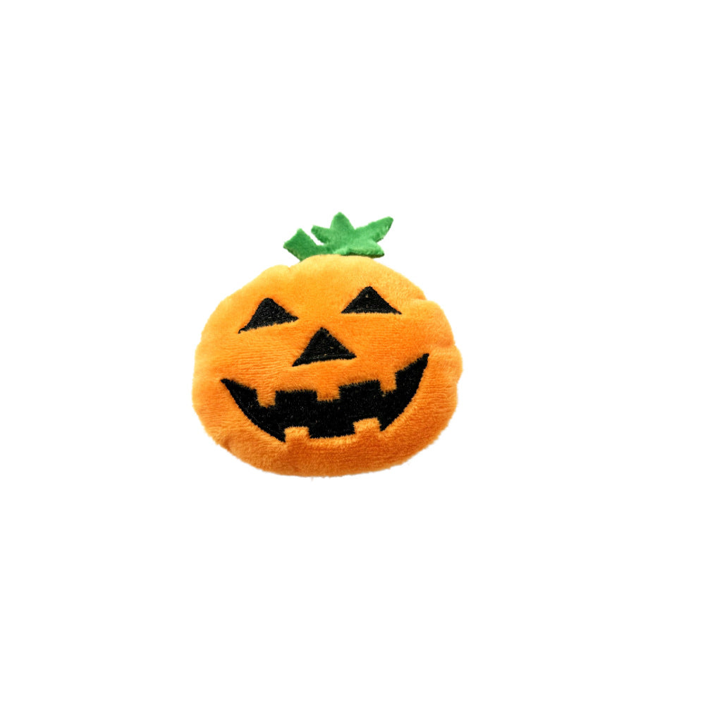 KFX-9446589 Halloween Pumpkin Cat Toy - Bite-Resistant Plush Molar Relief Stuffy for Pets