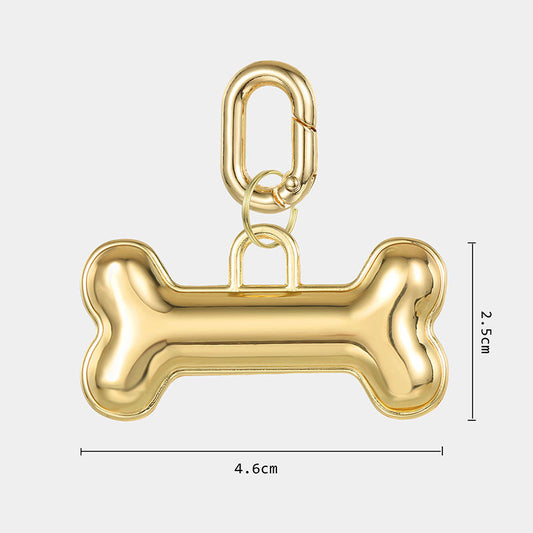 KFX-9449789 Engraved Gold Bone Dog Identification Tag – Durable Alloy Pet ID Card