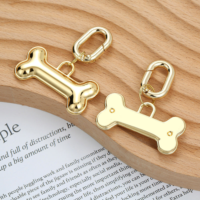 KFX-9449789 Engraved Gold Bone Dog Identification Tag – Durable Alloy Pet ID Card