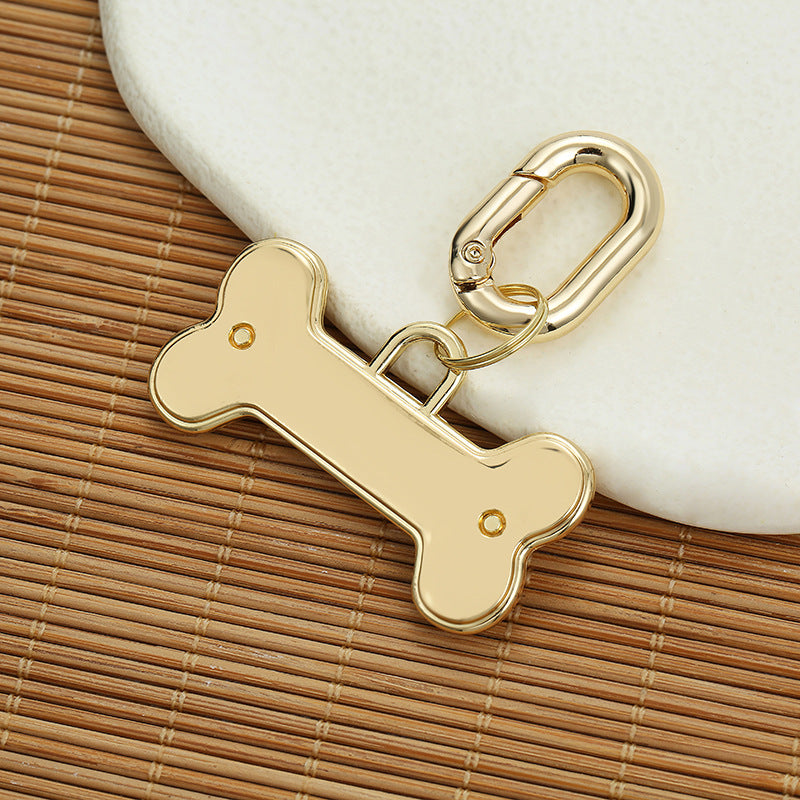 KFX-9449789 Engraved Gold Bone Dog Identification Tag – Durable Alloy Pet ID Card