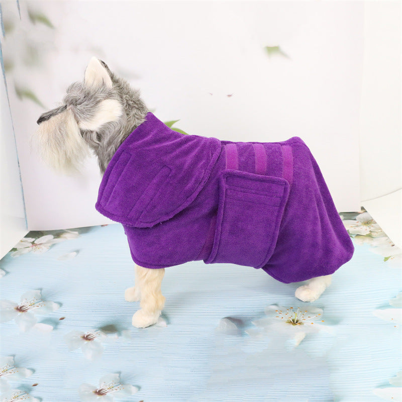 KFX-9452093 Microfiber Bathing Pet Drying Towel - Cotton, Absorbent, Available in Purple and Red, Sizes S to XL