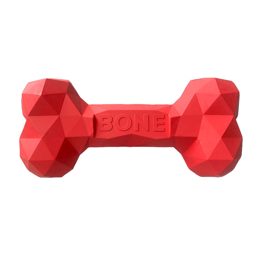 KFX-9452349 Durable Rubber Bone Toy for Dogs - Teeth Grinding & Cleaning, Interactive Puzzle, Multiple Sizes Available