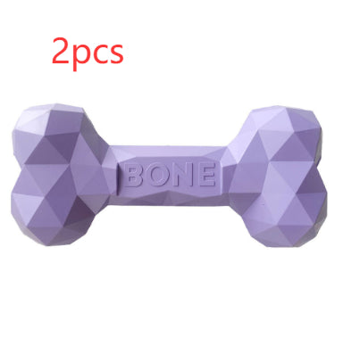 KFX-9452349 Durable Rubber Bone Toy for Dogs - Teeth Grinding & Cleaning, Interactive Puzzle, Multiple Sizes Available