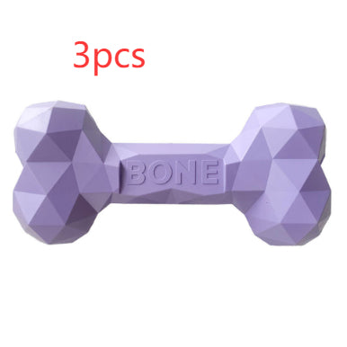 KFX-9452349 Durable Rubber Bone Toy for Dogs - Teeth Grinding & Cleaning, Interactive Puzzle, Multiple Sizes Available