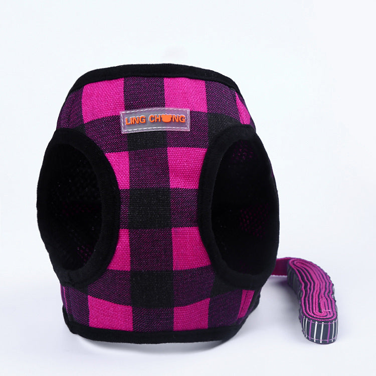 KFX-9452989 Dog Trail Vest with Protective Chest Strap - Adjustable, Durable, Available in Various Stylish Patterns and Sizes S-XL