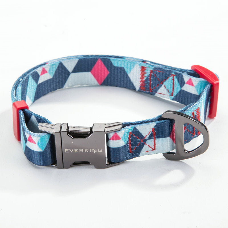KFX-9453501 Geometric Pattern Polyester Pet Leash and Collar Set