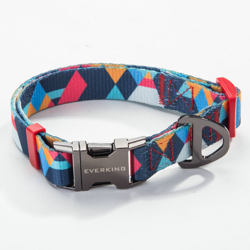 KFX-9453501 Geometric Pattern Polyester Pet Leash and Collar Set
