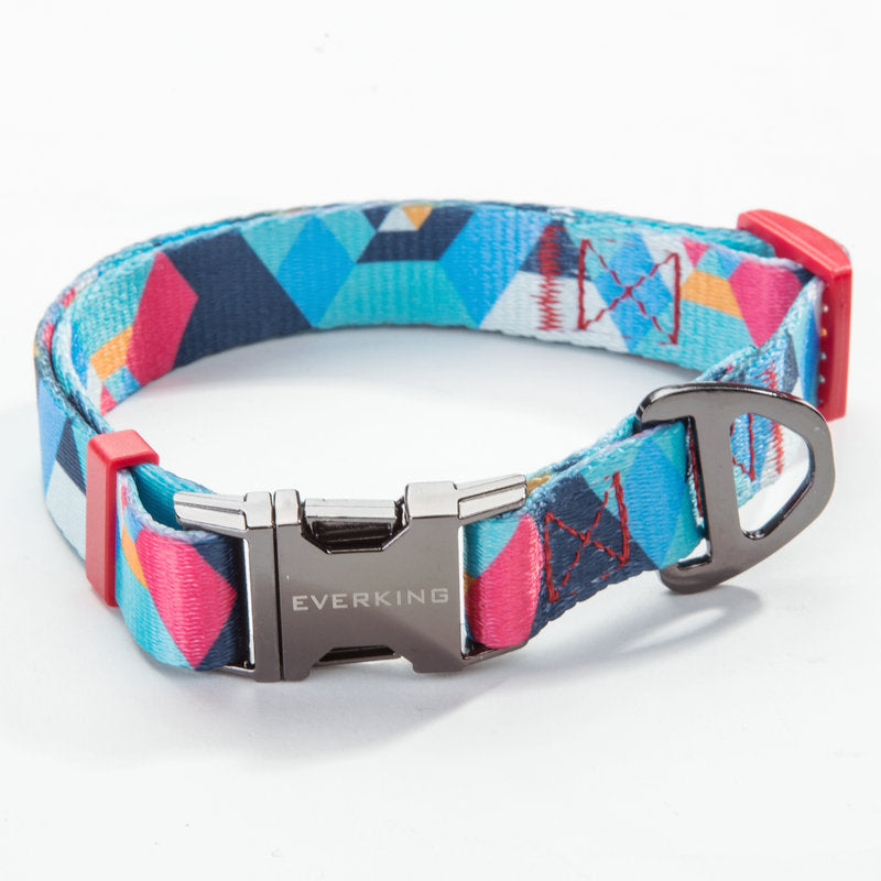 KFX-9453501 Geometric Pattern Polyester Pet Leash and Collar Set