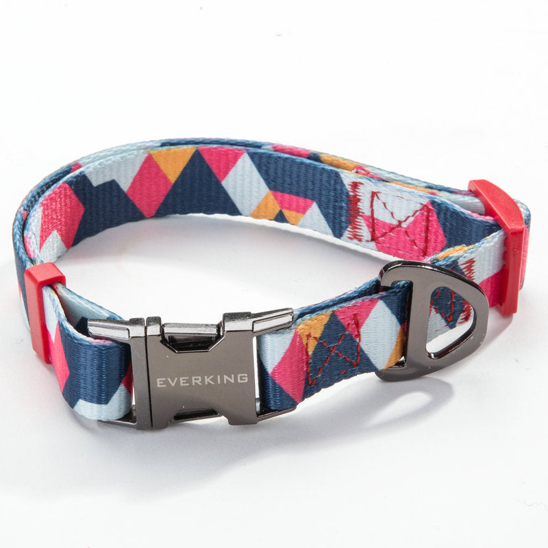 KFX-9453501 Geometric Pattern Polyester Pet Leash and Collar Set