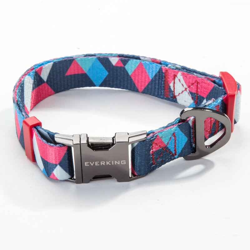 KFX-9453501 Geometric Pattern Polyester Pet Leash and Collar Set