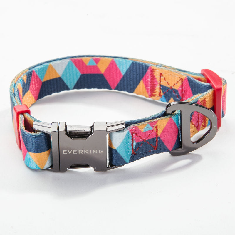 KFX-9453501 Geometric Pattern Polyester Pet Leash and Collar Set