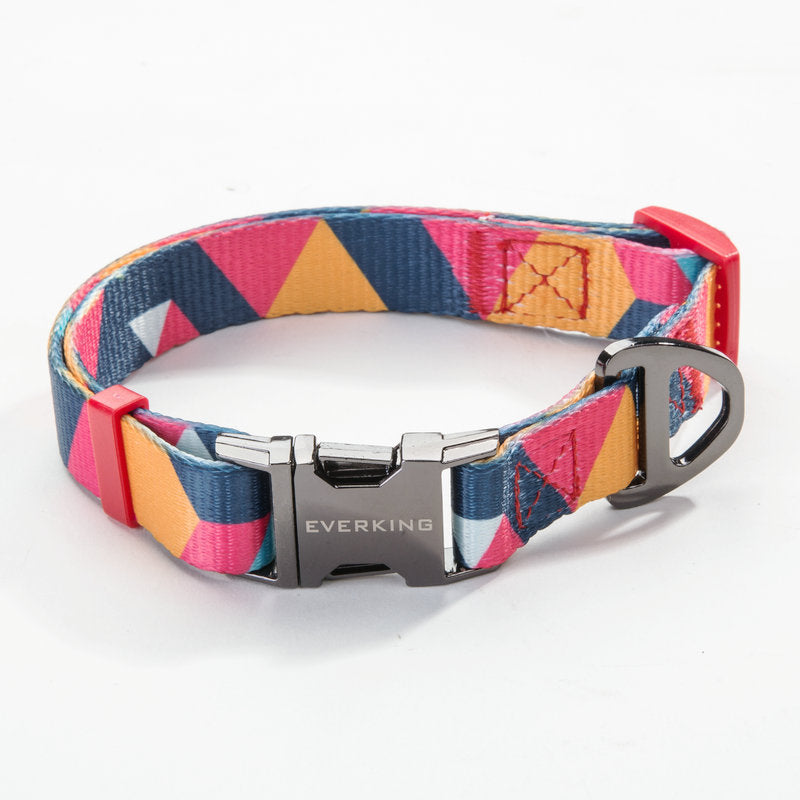 KFX-9453501 Geometric Pattern Polyester Pet Leash and Collar Set