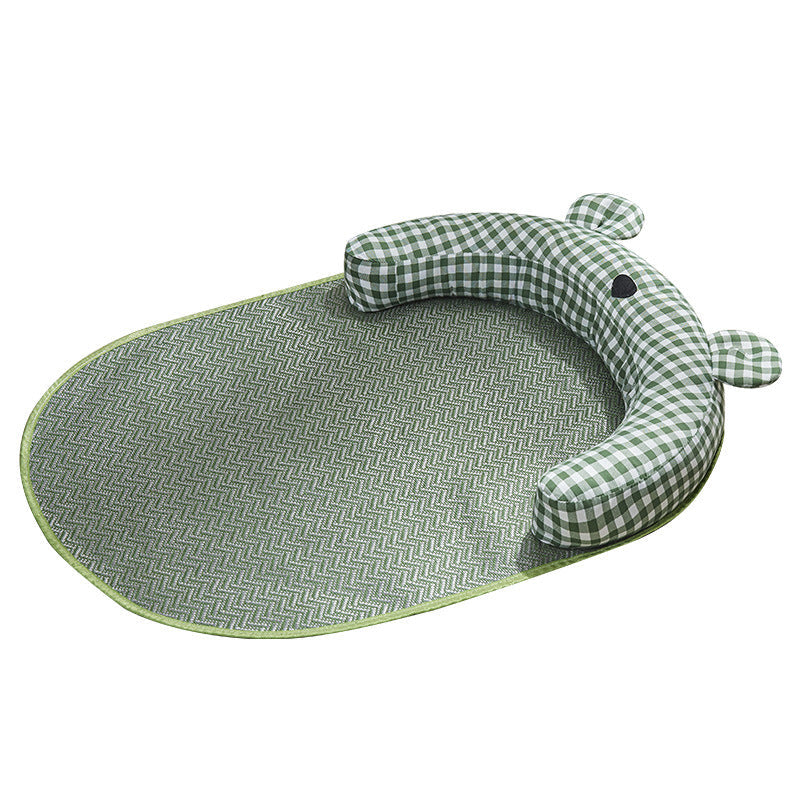 KFX-9453757 Comfortable Anti-Bite Pet Mattress for Small to Medium-Sized Dogs in Green and Yellow Bear Styles