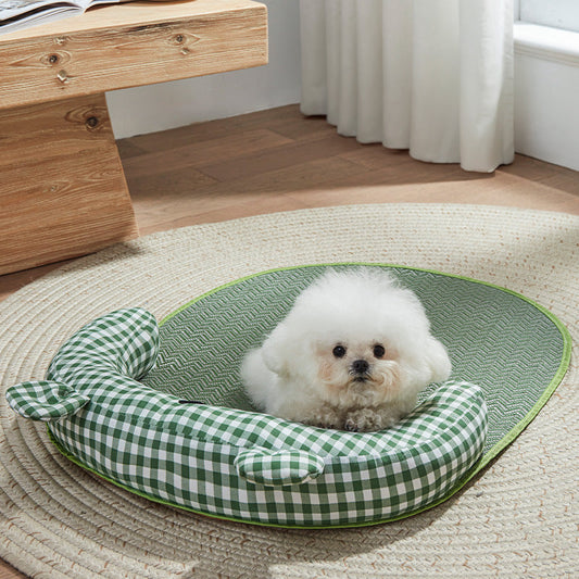 KFX-9453757 Comfortable Anti-Bite Pet Mattress for Small to Medium-Sized Dogs in Green and Yellow Bear Styles