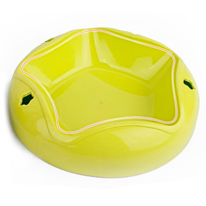 KFX-9453885 Stainless Steel Pet Bowl with PP Base – Color Options: Blue, Yellow, Red, 18.1 cm Diameter, 4 cm Height