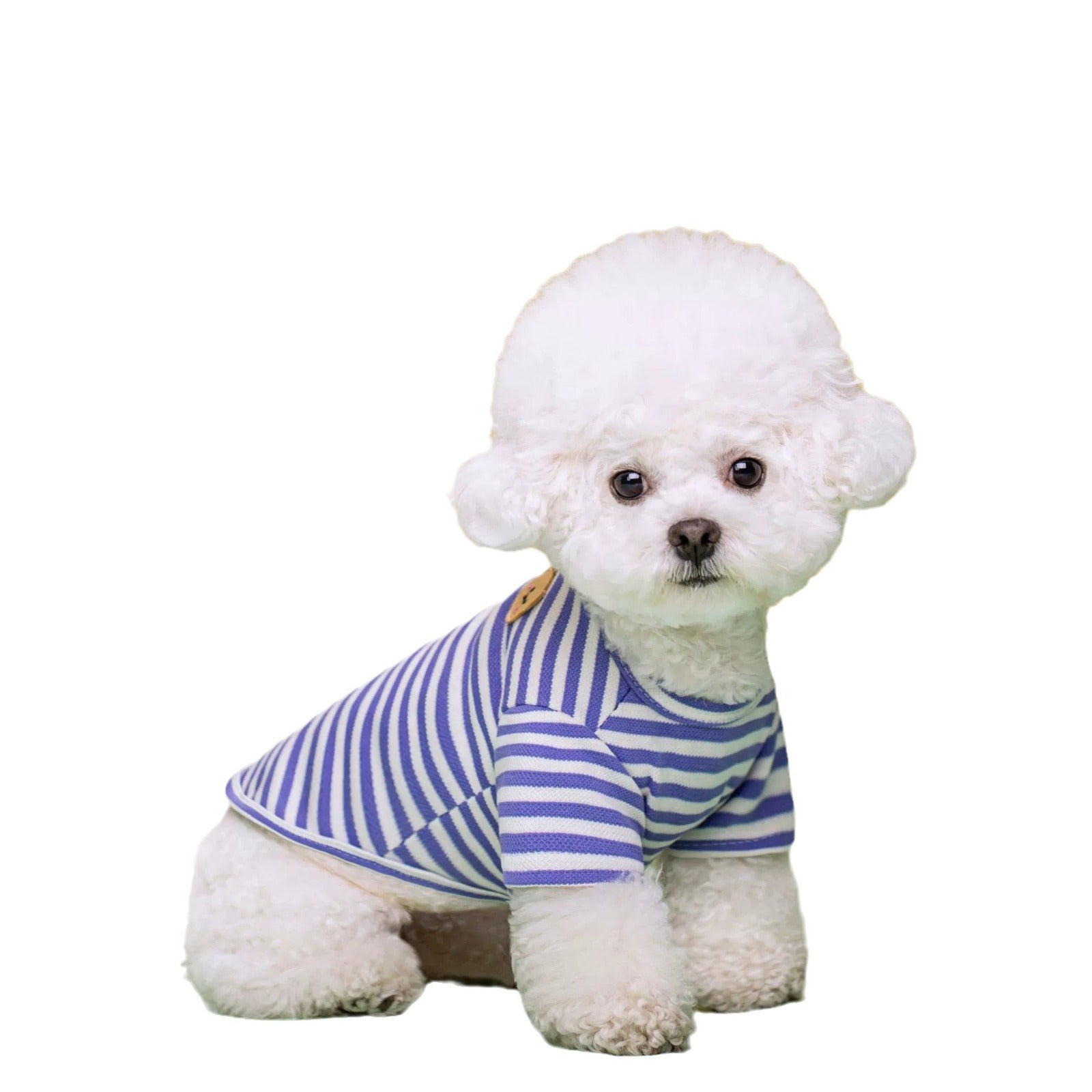 KFX-9454269 Breathable Cotton T-Shirt for Pets in Blue, Pink, Green, Purple, and Yellow - Sizes S to 2XL