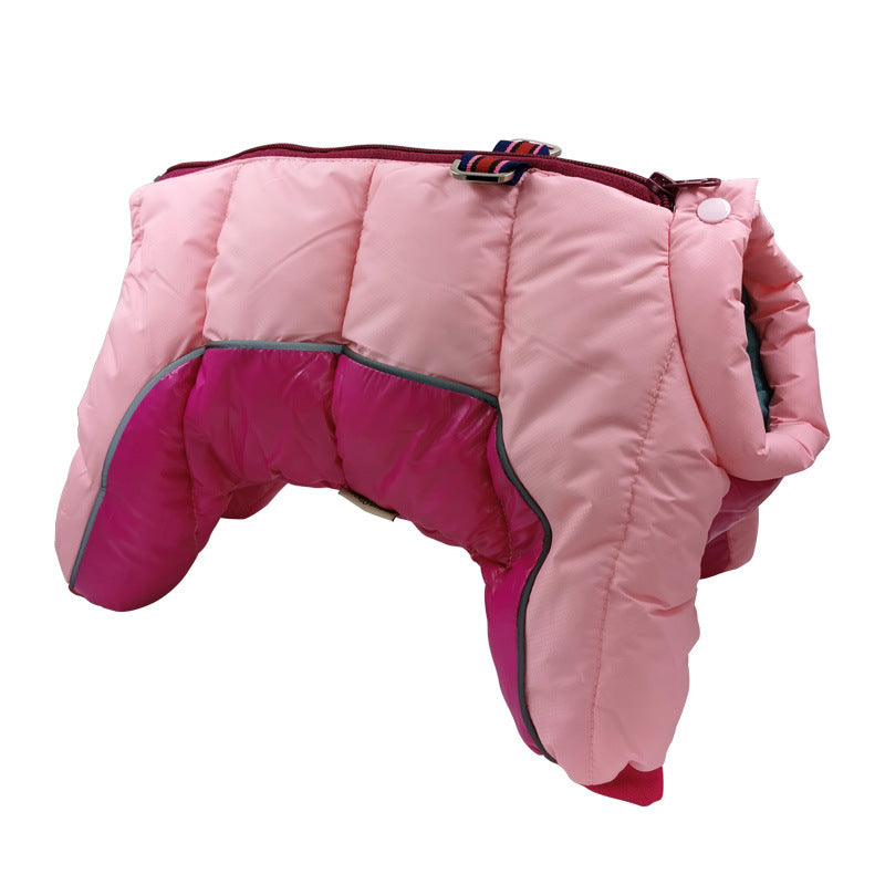 KFX-9459133 Waterproof Cotton Padded Camouflage Dog Jacket for Cold Weather - Four-Legged Design, Sizes 10 to 26