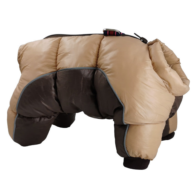 KFX-9459133 Waterproof Cotton Padded Camouflage Dog Jacket for Cold Weather - Four-Legged Design, Sizes 10 to 26
