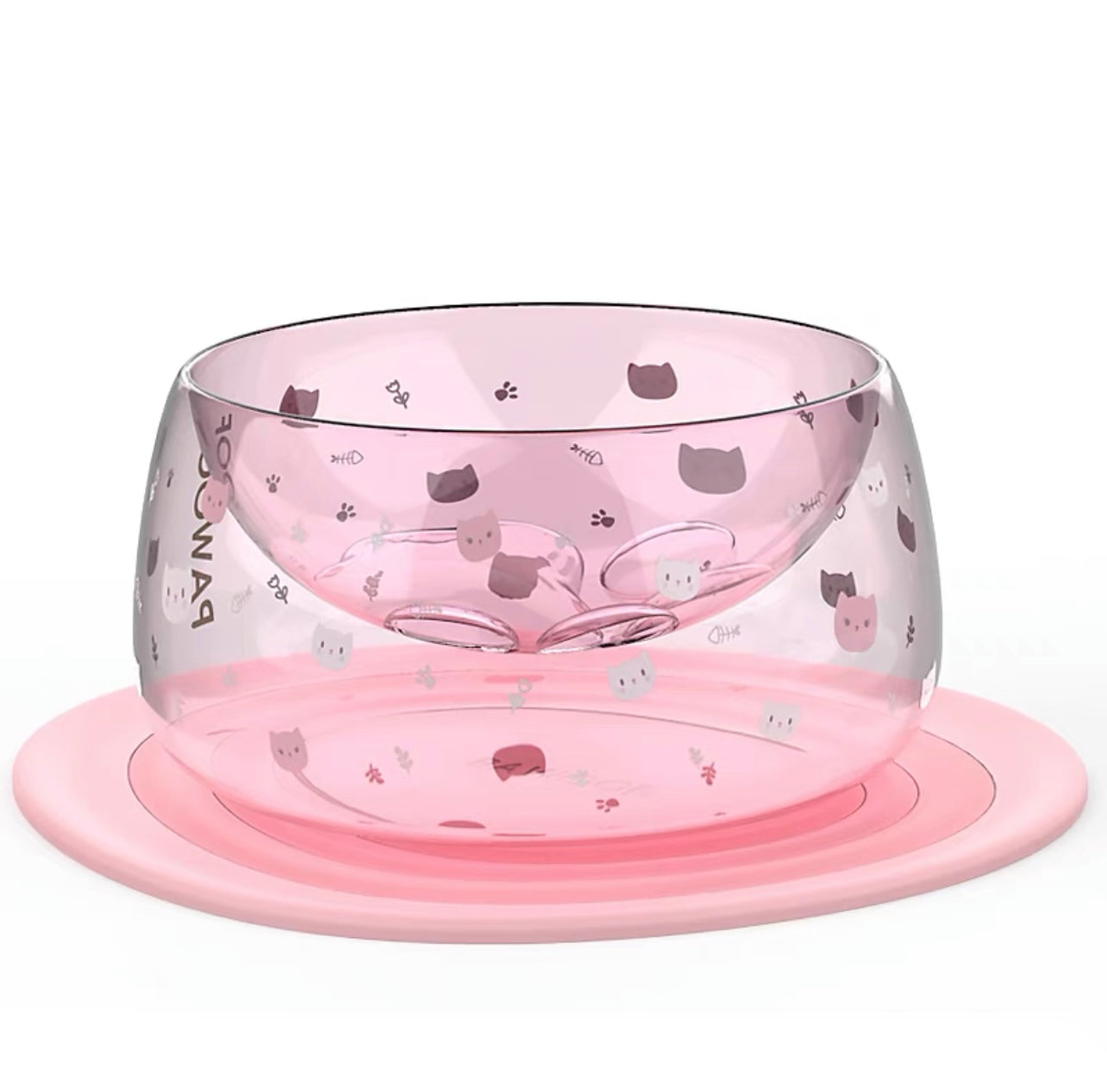 KFX-9459645 Medium Cat's Claw Glass Bowl with Optional Cushion - Stylish Pet Accessory