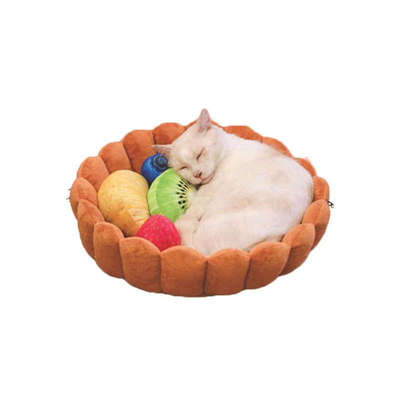 KFX-9461309 Plush Cake Roll Cat's Nest for Home Leisure and Bedroom Comfort