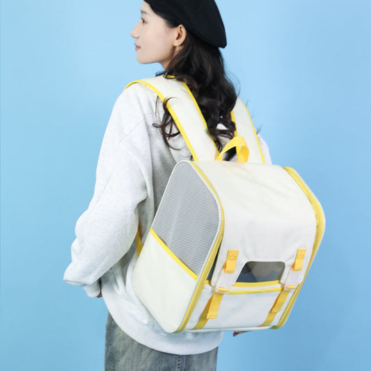 KFX-9461693 Breathable Portable Folding Cat Backpack - Nylon Pet Bag for Cats Up to 6.5kg