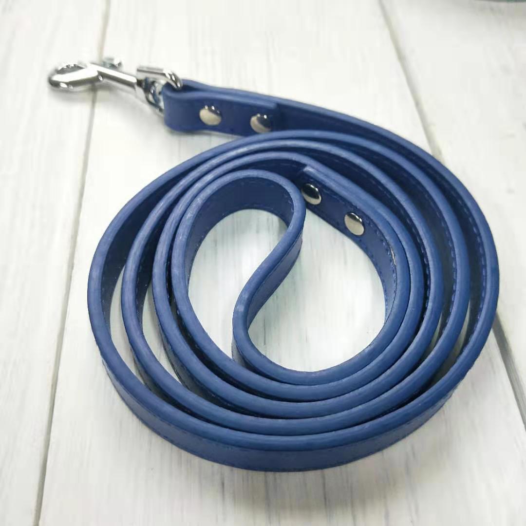 KFX-9465021 Leather Pet Leash and Collar Set - Small and Medium Sizes Available
