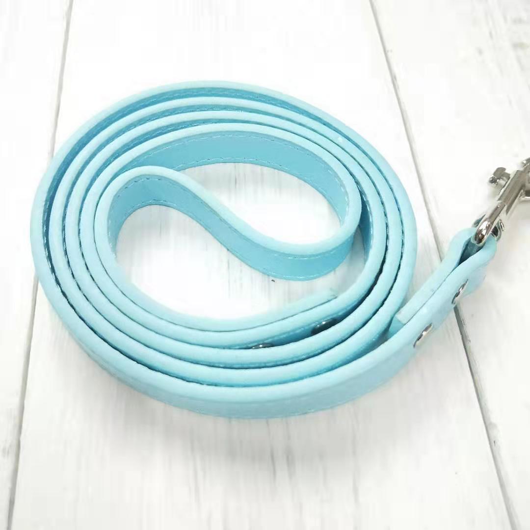 KFX-9465021 Leather Pet Leash and Collar Set - Small and Medium Sizes Available