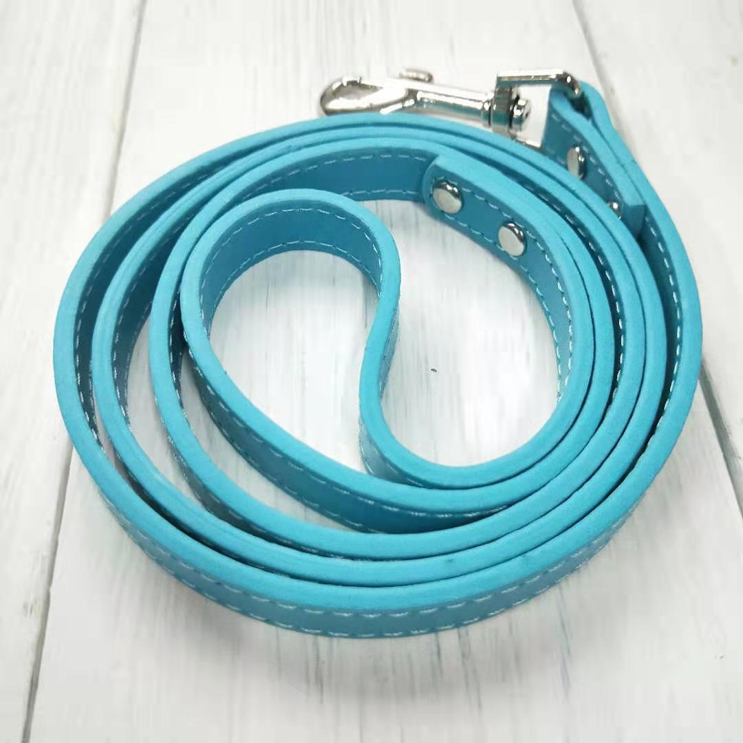 KFX-9465021 Leather Pet Leash and Collar Set - Small and Medium Sizes Available