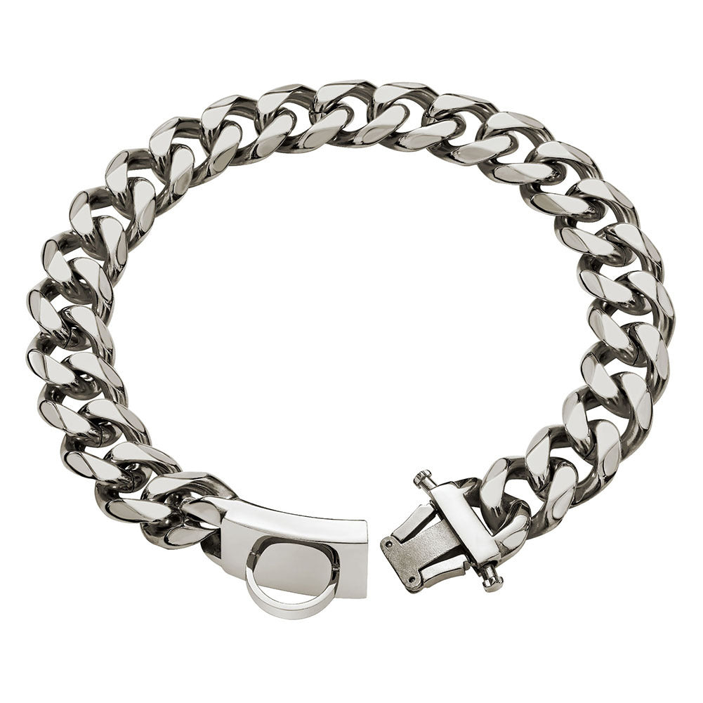 KFX-9467197 Durable Stainless Steel Dog Collar for Medium and Large Breeds - Anti-Bite Chain Design, Multiple Sizes Available
