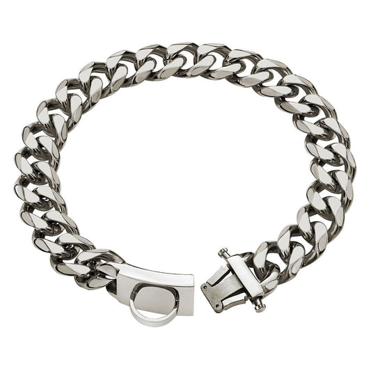 KFX-9467197 Durable Stainless Steel Dog Collar for Medium and Large Breeds - Anti-Bite Chain Design, Multiple Sizes Available