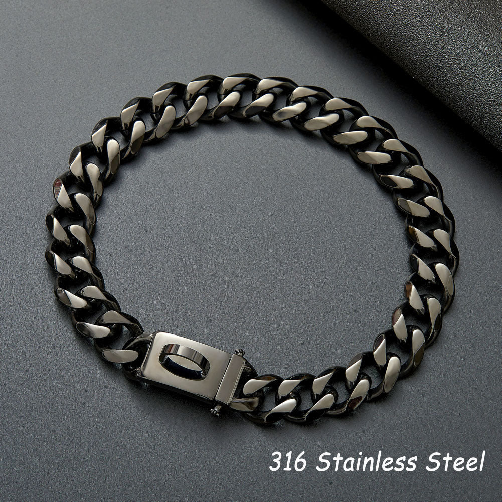 KFX-9467197 Durable Stainless Steel Dog Collar for Medium and Large Breeds - Anti-Bite Chain Design, Multiple Sizes Available