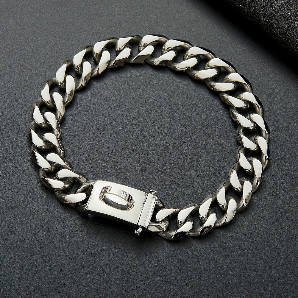 KFX-9467197 Durable Stainless Steel Dog Collar for Medium and Large Breeds - Anti-Bite Chain Design, Multiple Sizes Available