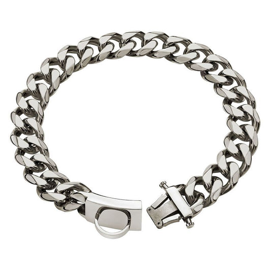 KFX-9467197 Durable Stainless Steel Dog Collar for Medium and Large Breeds - Anti-Bite Chain Design, Multiple Sizes Available