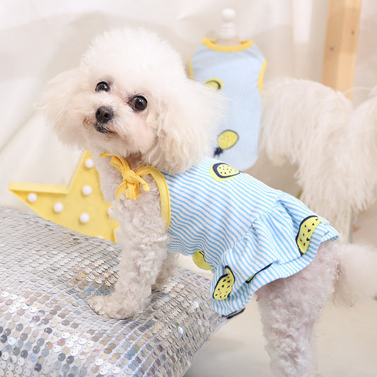 KFX-9467581 Lightweight Cotton Pet Dress and Vest Set in Multiple Colors and Sizes