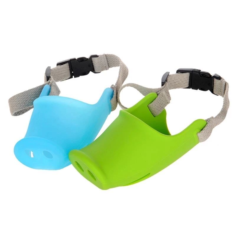 KFX-9468477 Dog Anti-Bite Mouth Cover for Long-Mouthed Pets - Silicone Training Accessory in Green and Blue