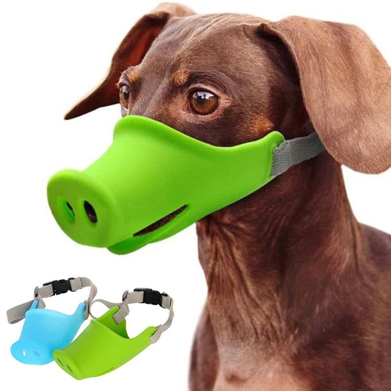 KFX-9468477 Dog Anti-Bite Mouth Cover for Long-Mouthed Pets - Silicone Training Accessory in Green and Blue