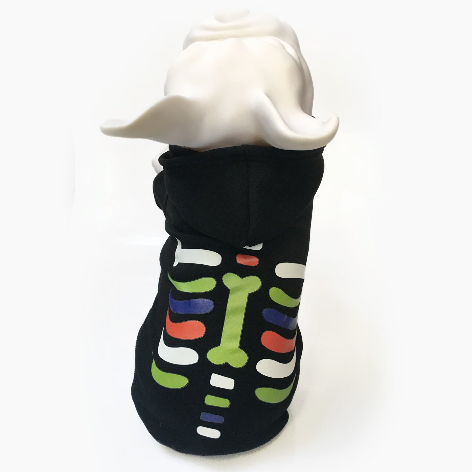 KFX-9470269 Holiday Dress Coat and Cotton Sweater for Small and Medium-sized Dogs in Halloween Bones Design