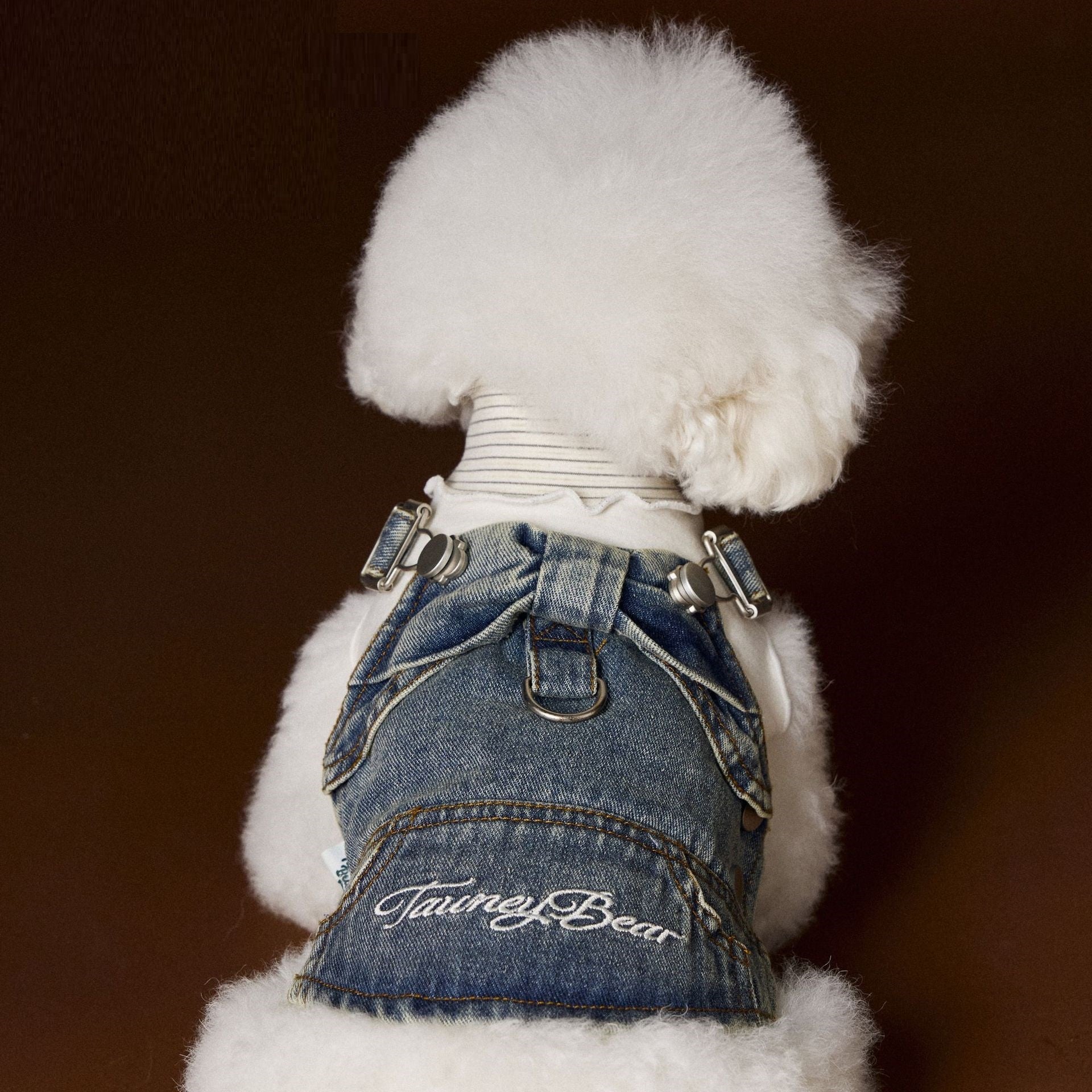 KFX-9470781 Denim Suspender Skirt for Small and Medium Dogs - Casual Sleeveless Design, 100% Cotton