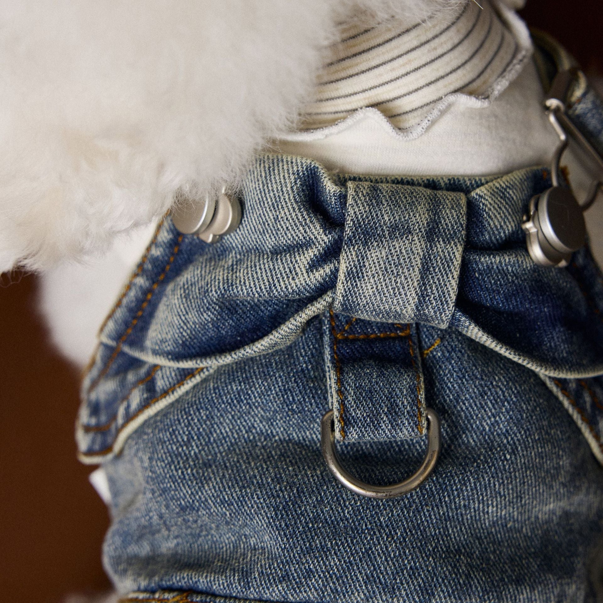 KFX-9470781 Denim Suspender Skirt for Small and Medium Dogs - Casual Sleeveless Design, 100% Cotton