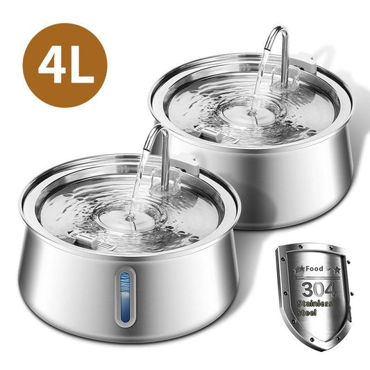 KFX-9471037 4L Stainless Steel Pet Water Dispenser with USB Interface and Various Faucet Options