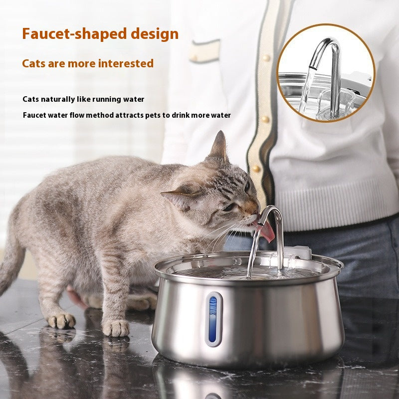 KFX-9471037 4L Stainless Steel Pet Water Dispenser with USB Interface and Various Faucet Options