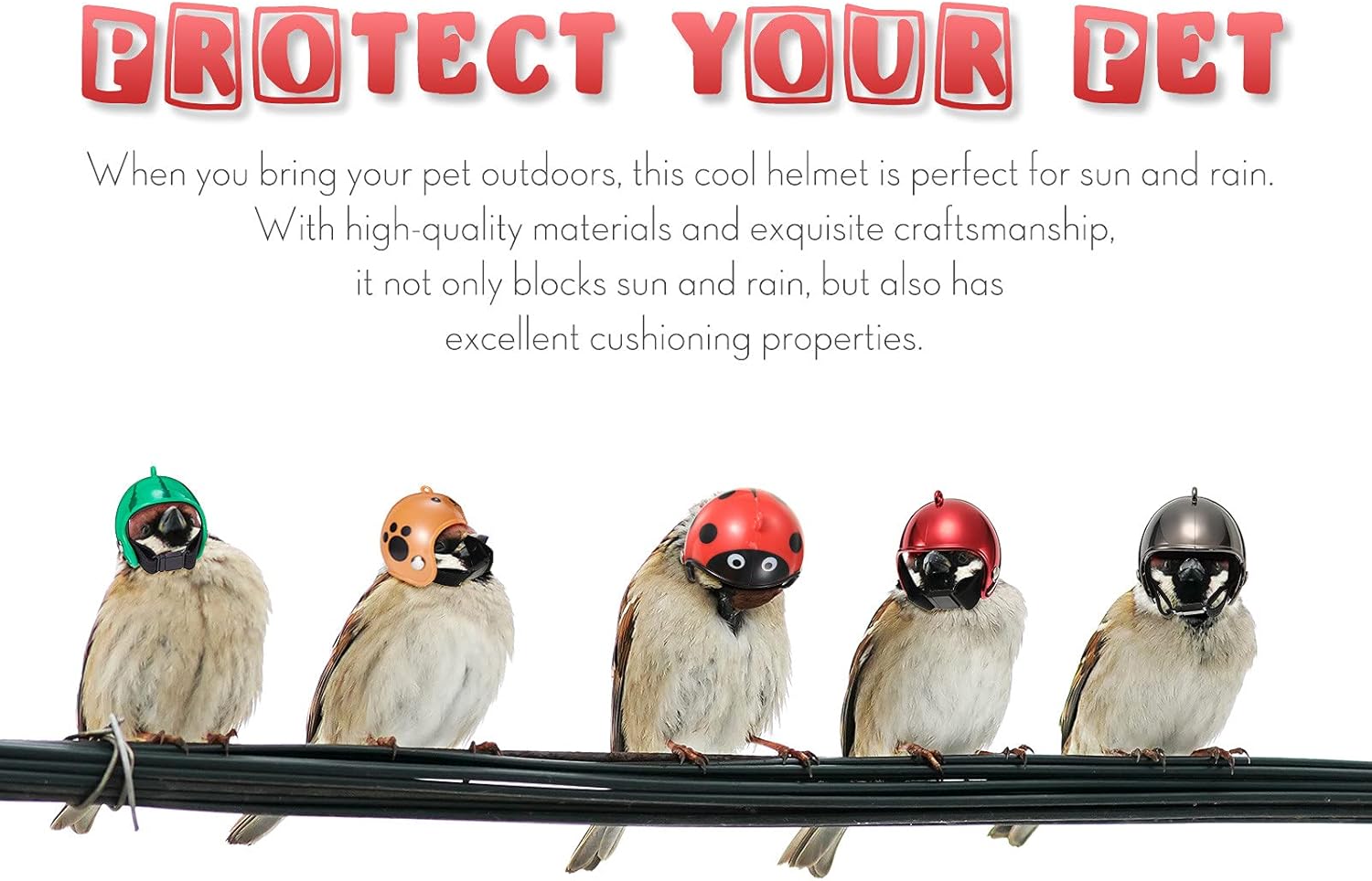 KFX-9472445 Adjustable Chicken Helmet with Sponge Lining - Protective Headwear for Small Pets and Birds