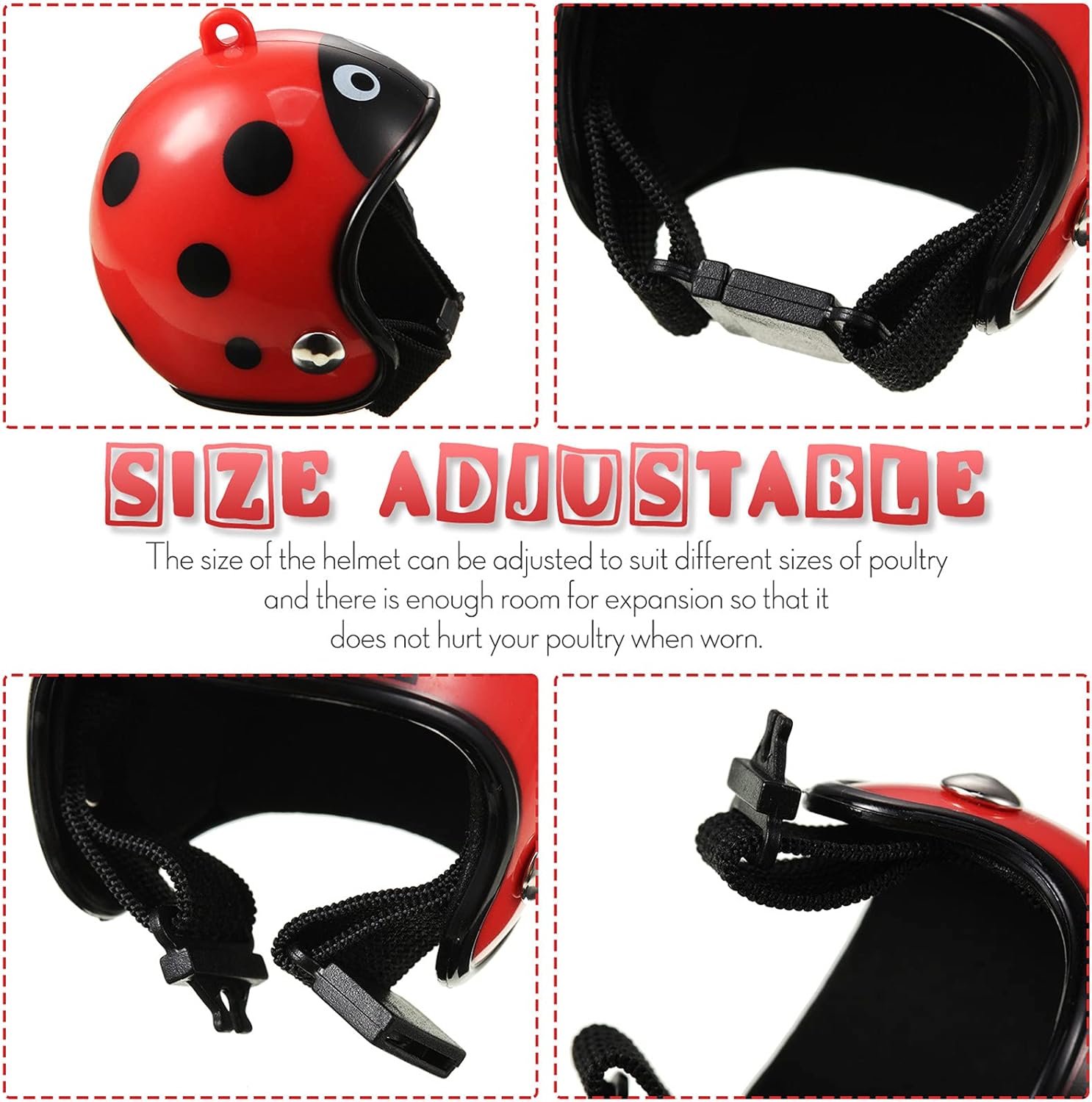 KFX-9472445 Adjustable Chicken Helmet with Sponge Lining - Protective Headwear for Small Pets and Birds