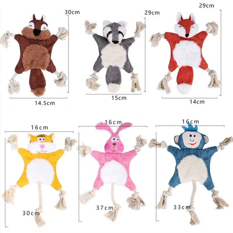 KFX-9472573 Durable Plush Dog and Cat Toys - Squeaky Animal Chew Toys for All Breeds