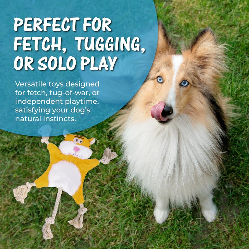 KFX-9472573 Durable Plush Dog and Cat Toys - Squeaky Animal Chew Toys for All Breeds