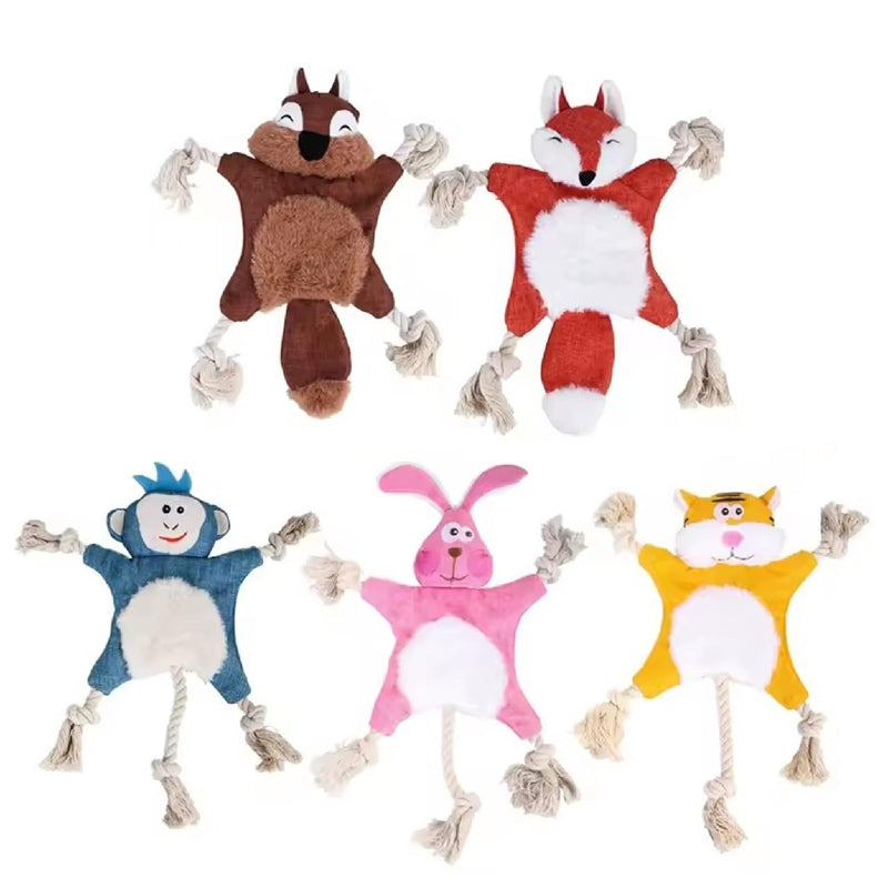 KFX-9472573 Durable Plush Dog and Cat Toys - Squeaky Animal Chew Toys for All Breeds