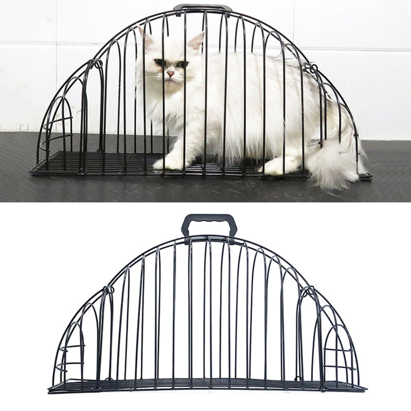 KFX-9472829 Stainless Steel Cat Bath and Transport Cage for Pets Under 3 kg - Compact Size 46.5*14*17.5cm