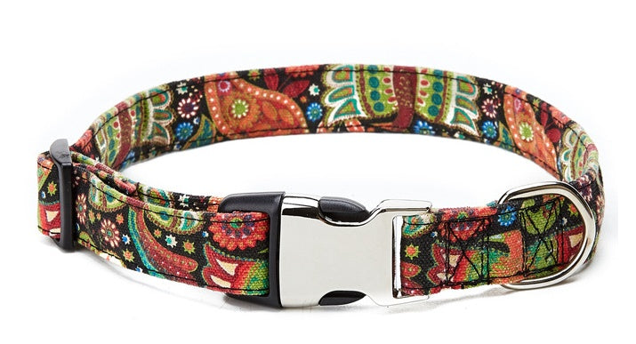 KFX-9472957 Colorful Ethnic Style Semi-Metal Buckle Collar for Pets - G-6235