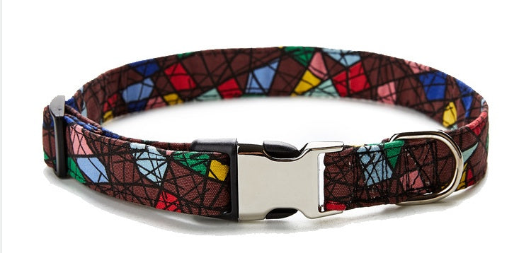 KFX-9472957 Colorful Ethnic Style Semi-Metal Buckle Collar for Pets - G-6235